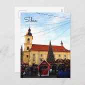 Sibiu kerstmarkt feestdagenkaart (Voorkant / Achterkant)