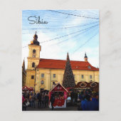 Sibiu kerstmarkt feestdagenkaart (Voorkant)