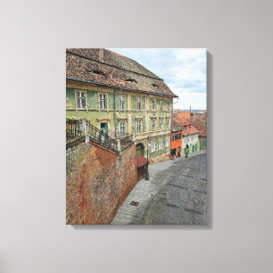 Sibiu oude gebouwen uitzicht canvas print