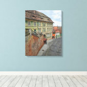 Sibiu oude gebouwen uitzicht canvas print (Insitu (Houten vloer))