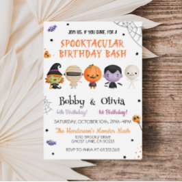 Sibling Halloween Verjaardag Spooktacular Bash Kaart