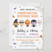 Sibling Halloween Verjaardag Spooktacular Bash Kaart (Voorkant)