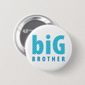SIBLINGS COLLECTIE - grote broer {blauw} Ronde Button 5,7 Cm (Voorkant /achterkant)