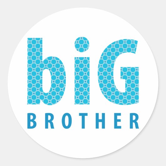 SIBLINGS COLLECTIE - grote broer {blauw} Ronde Sticker (Voorkant)