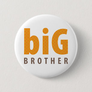 SIBLINGS COLLECTIE - grote broer {oranje} Ronde Button 5,7 Cm