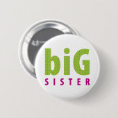 SIBLINGS COLLECTIE - grote zus {limoen} Ronde Button 5,7 Cm (Voorkant /achterkant)
