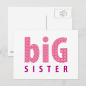 SIBLINGS COLLECTIE - grote zus {roze} Briefkaart (Voorkant / Achterkant)