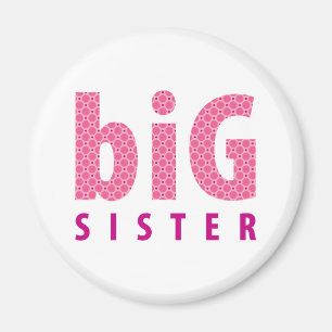 SIBLINGS COLLECTIE - grote zus {roze} Magneet
