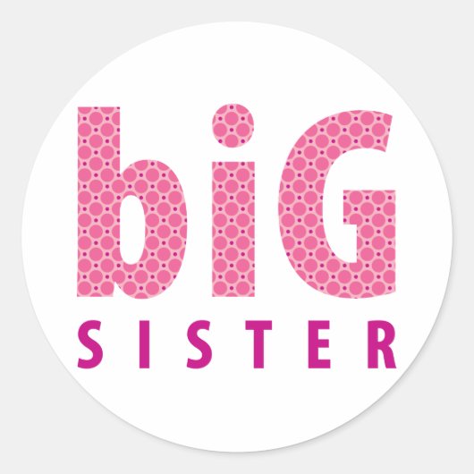 SIBLINGS COLLECTIE - grote zus {roze} Ronde Sticker (Voorkant)