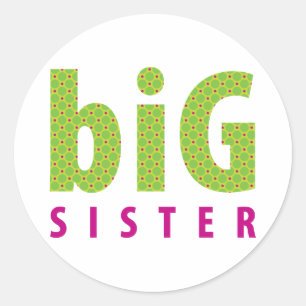 SIBLINGS COLLECTIE - grote zuster {limoen} Ronde Sticker