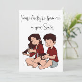 Siblings Day "Je hebt het geluk dat je me hebt" —  Feestdagenkaart (Staand voorkant)