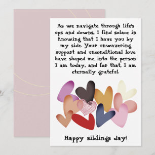 Siblings Day / Verjaardag Broers Zusters Groet  Kaart