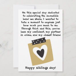 Siblings Day / Verjaardag Broers Zusters Groet  Kaart