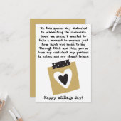 Siblings Day / Verjaardag Broers Zusters Groet  Kaart (Voorkant / Achterkant in situ)