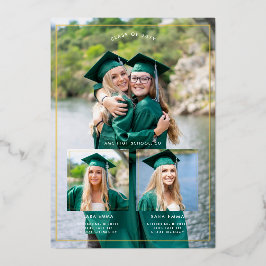 Siblings Double Afstuderen Folie Invitation Uitnodiging