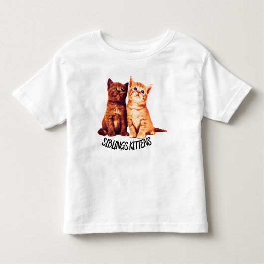 Siblings kittens, twee schattige katten kinder shirts (Voorkant)