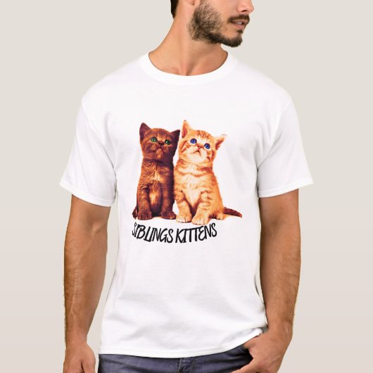Siblings kittens, twee schattige katten t-shirt (Voorkant)