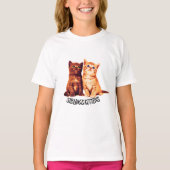 Siblings kittens, twee schattige katten t-shirt (Voorkant)