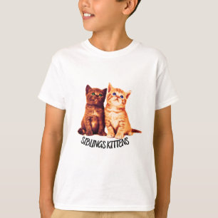 Siblings kittens, twee schattige katten t-shirt