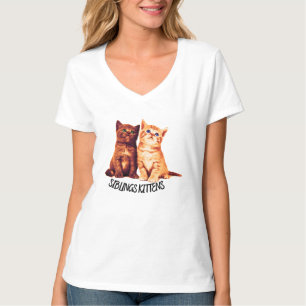 Siblings kittens, twee schattige katten t-shirt