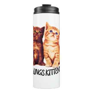Siblings kittens, twee schattige katten thermosbeker