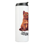 Siblings kittens, twee schattige katten thermosbeker (Gedraaid links)