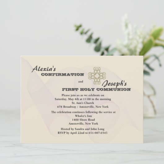 Siblings Religieuze Neutrale Uitnodiging (Staand voorkant)