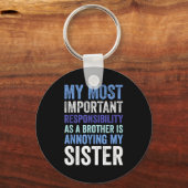 Siblings Rivalry Annoying My Sister Funny Brother Sleutelhanger (Voorkant)