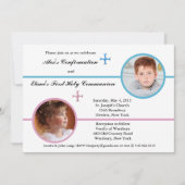 Siblings two Photo Invitation Kaart (Voorkant)