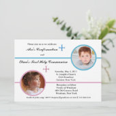 Siblings two Photo Invitation Kaart (Staand voorkant)