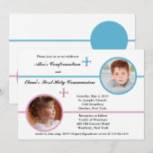 Siblings two Photo Invitation Kaart (Voorkant / Achterkant)