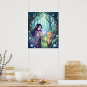 Siblings with Magic Vibrant Cartoon Wall Art  Poster (Keuken)