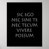 Sic ego nec sine the nec tecum vivere possum poster (Voorkant)