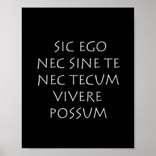 Sic ego nec sine the nec tecum vivere possum poster