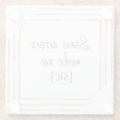 Sic roze Onderzetter Glazen Onderzetter (Achterkant)