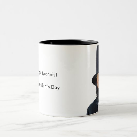 Sic semper tirannis! Gelukkig president... Tweekleurige Koffiemok (Center)