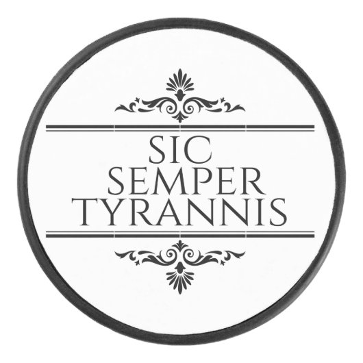 Sic Semper Tyrannis Hockey Puck (Voorkant)