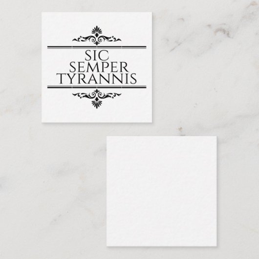 Sic Semper Tyrannis Informatiekaartje (Voorkant / Achterkant)