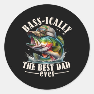 Sically De Beste Papa Ooit B Vissen Visser Vaders Ronde Sticker
