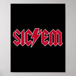 Sicem Go Dawgs Middelbare School Voetbal Spirit T- Poster