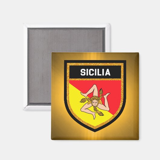 Sicilia Flag Magneet (Voorkant / Achterkant)