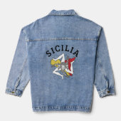 Sicilia Flag Sicilië Palermo Italië 11 Denim Jacket (Achterkant)