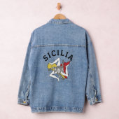 Sicilia Flag Sicilië Palermo Italië 11 Denim Jacket (Hangar)