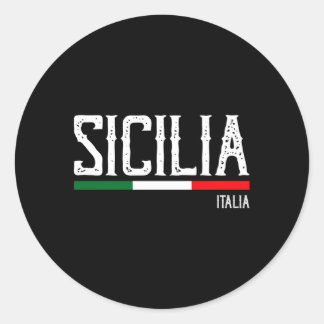 Sicilia Flag Sicilië Palermo Italië Ronde Sticker