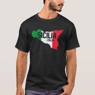 Sicilia Flag Sicilië Palermo Italië T-shirt