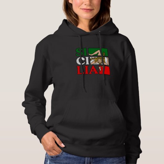 Sicilia Flag Sicily Palermo Italy  11 Hoodie (Voorkant)
