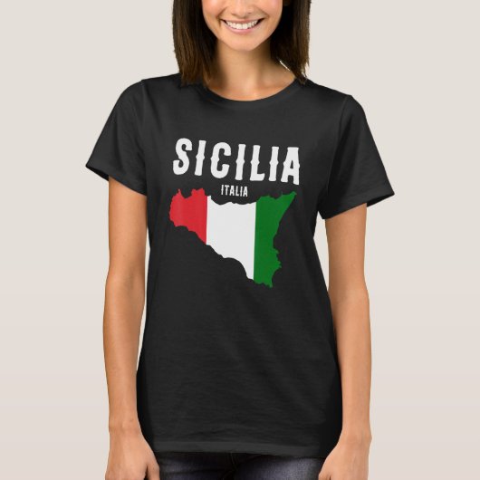 Sicilia Flag Sicily Palermo Italy 19 T-shirt (Voorkant)