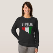 Sicilia Flag Sicily Palermo Italy 19 T-shirt (Voorkant volledig)