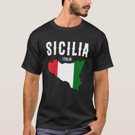 Sicilia Flag Sicily Palermo Italy 19 T-shirt (Voorkant)