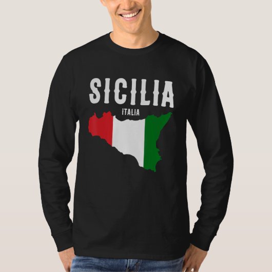 Sicilia Flag Sicily Palermo Italy 19 T-shirt (Voorkant)